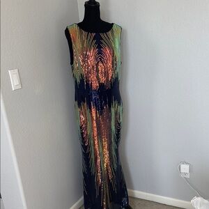 Multicolor Sequin Maxi Dress